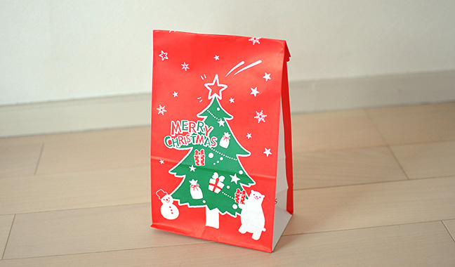 クリスマスツリー柄紙袋